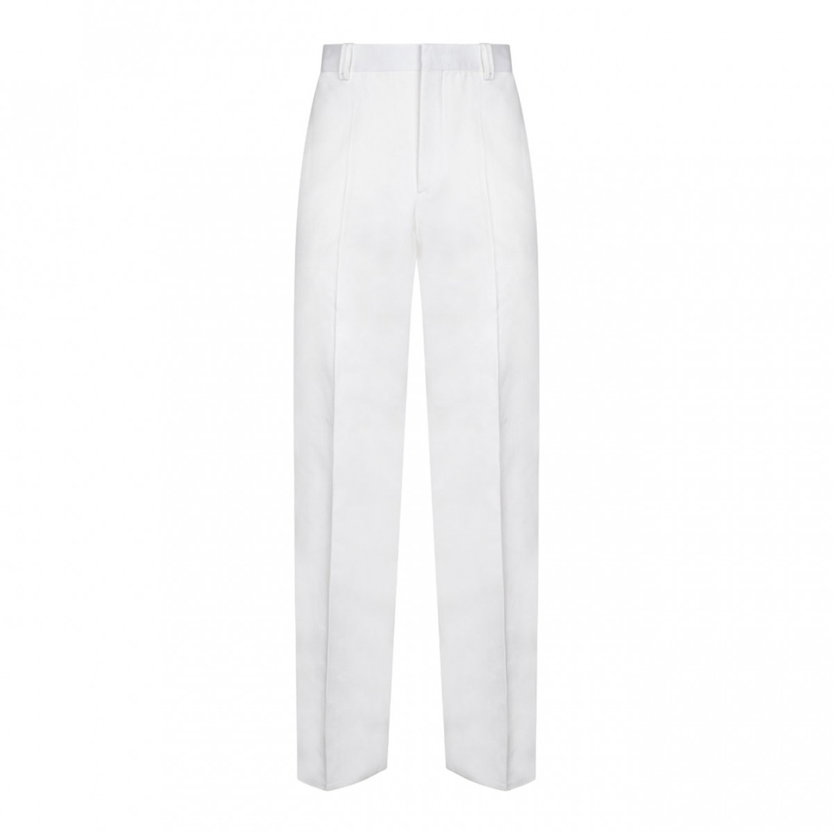 White Straight Trousers